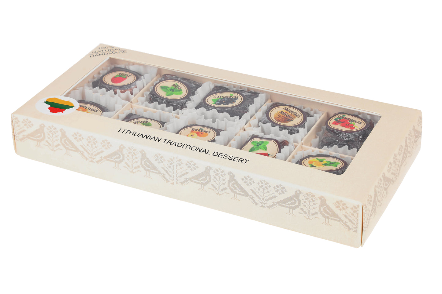 Brandinto obuolių sūrio assorti 10 vnt. Šventinėje pakuotėje