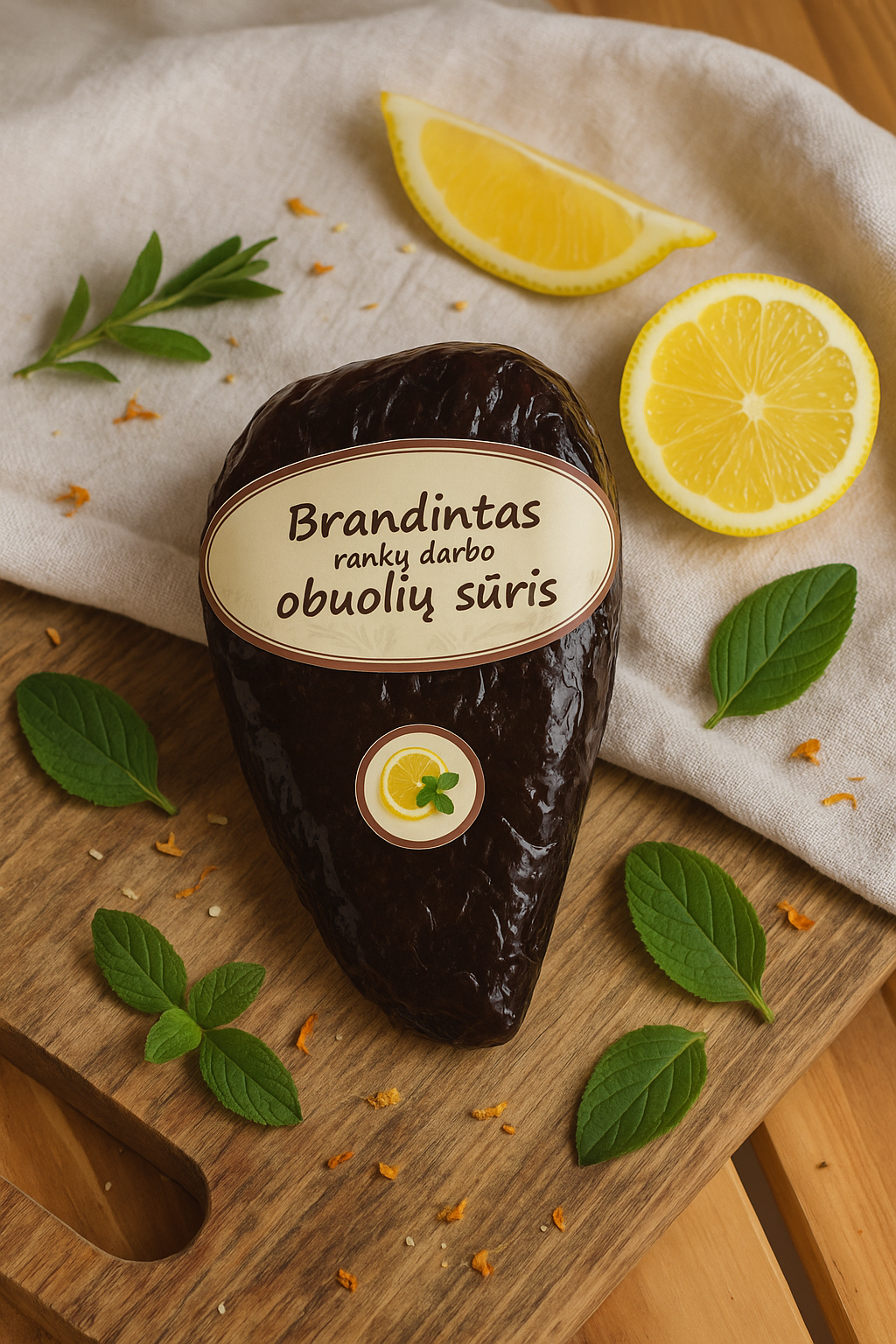 Brandintas obuolių sūris su Mėta ir Citrina